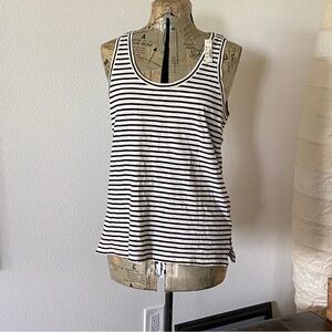 Madewell cream and black striped cotton tank size M